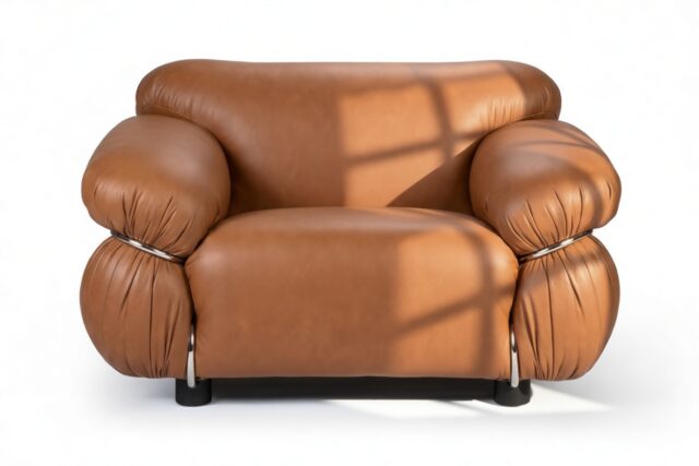 The Sesann – Chestnut Vegan Leather, Lounge Chair