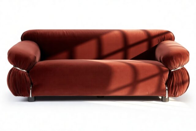 The Sesann – Burgundy Luxe Velvet, Two Seater Sofa