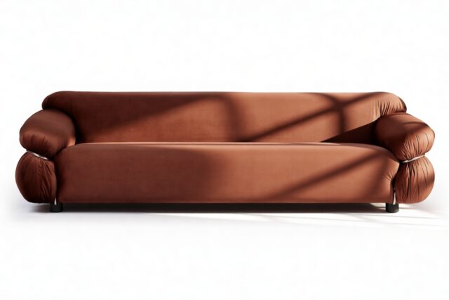 The Sesann – Burgundy Luxe Velvet, Three Seater Sofa