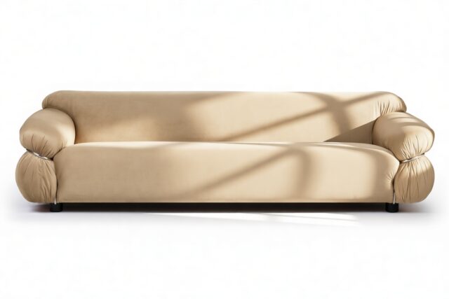 The Sesann – Stone Luxe Velvet, Three Seater Sofa