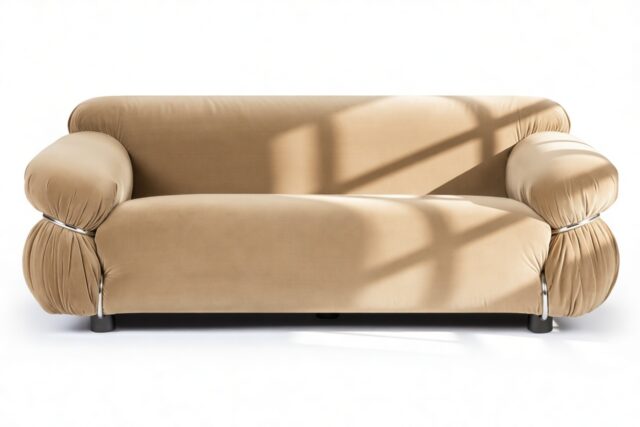 The Sesann – Stone Luxe Velvet, Two Seater Sofa
