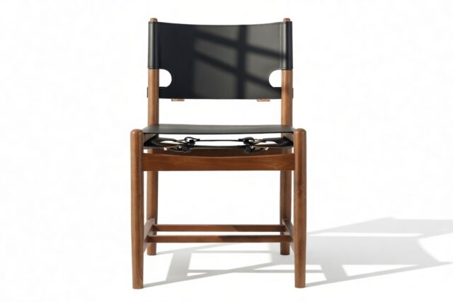 The Asger – Deep Black Vegan Leather, Side Chair