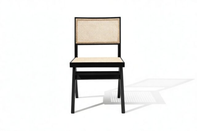 The Jeanneret Dining Chair – Black, Side Chair
