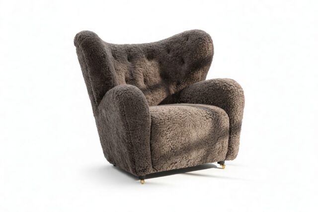 The Tired Man – Frosted Coco Luxe Sheepskin, Lounge Chair