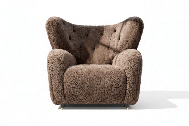 The Tired Man – Frosted Coco Luxe Sheepskin, Lounge Chair
