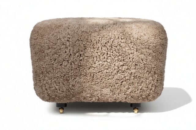 The Tired Man – Cappuccino Luxe Sheepskin, Ottoman