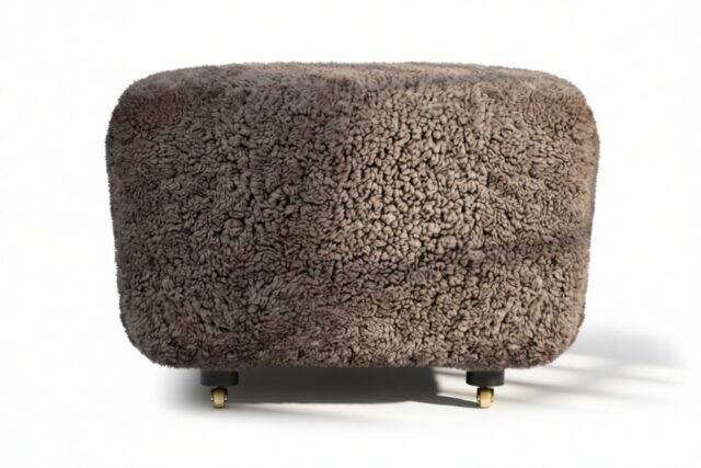 The Tired Man – Frosted Coco Luxe Sheepskin, Ottoman