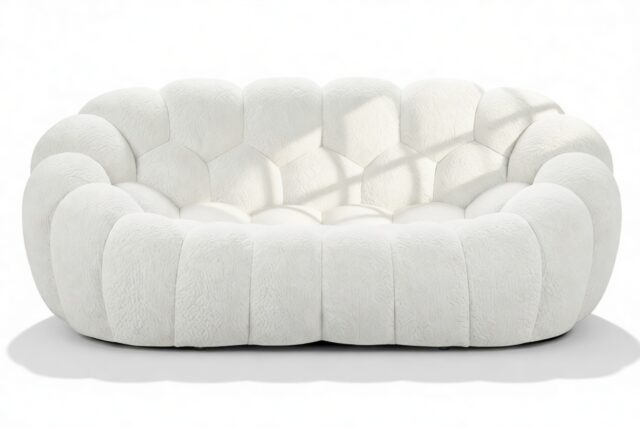 The Bubble – Cream Jersey, Two Seater Sofa
