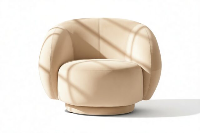 The Julep – Ecru Velvet, Lounge Chair