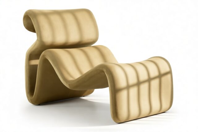 The Etcetera – Tan Velvet, Lounge Chair