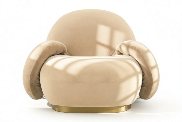 The Pacha – Ecru Velvet, Armchair