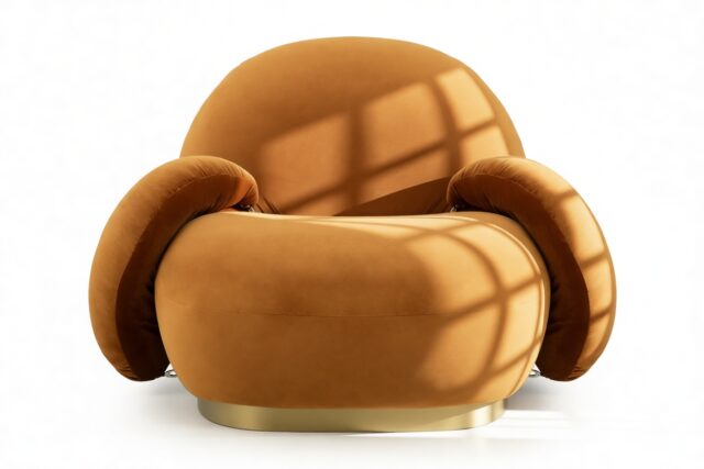 The Pacha – Russet Plush Velvet, Armchair