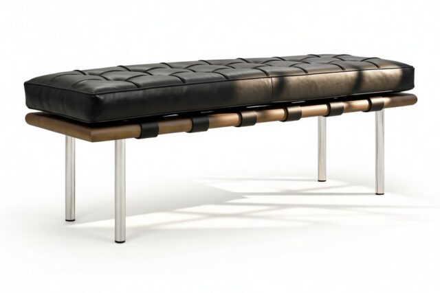 The Barcelona – Midnight Black Premium Leather, Two Seater