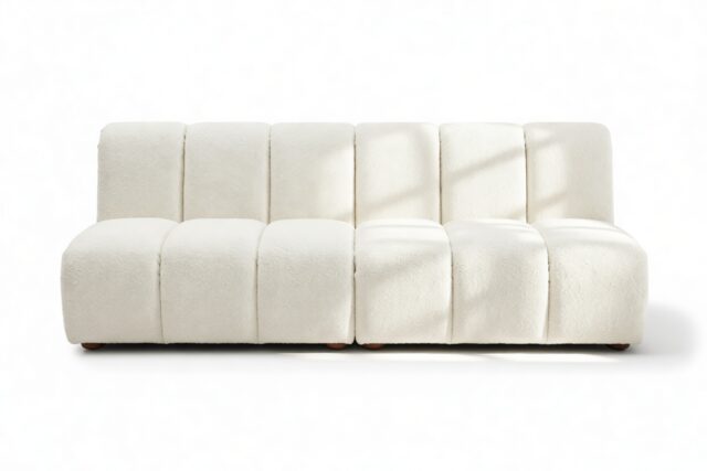 The Rivière – Pearl Boucle, Three Seater Sofa