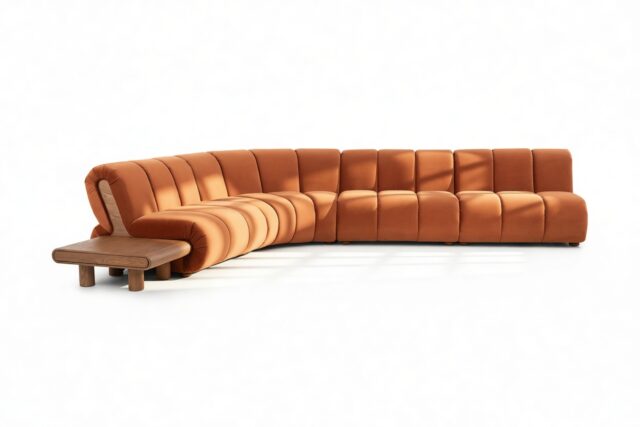 The Rivière – Russet Plush Velvet, Sectional (Large Left Corner)