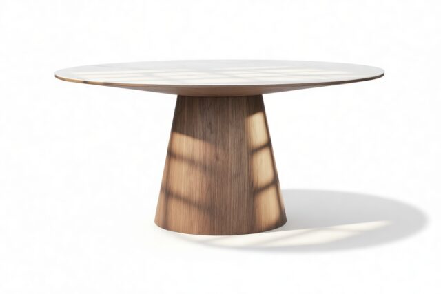 The Cellier – Marble-Look Ceramic Tabletop, 63in Round