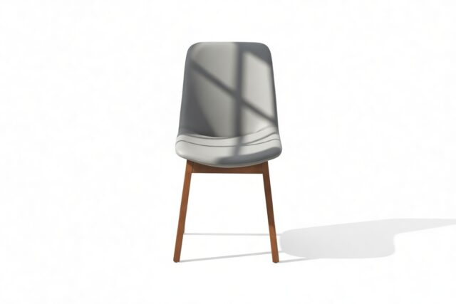 The Clair – Glacier Gray Vegan Leather and Walnut, Side Chair