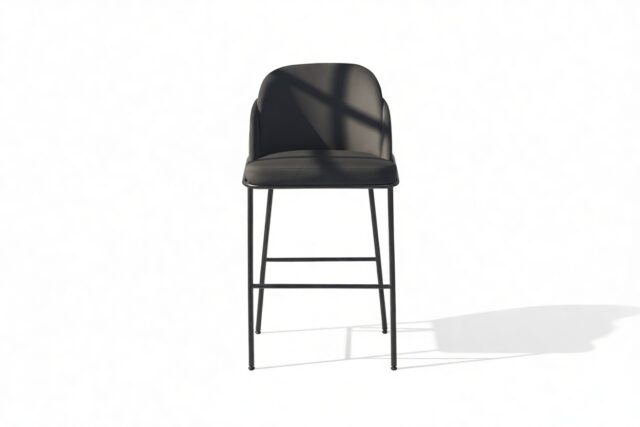 The Baruch – Black Velvet with Black Legs, Bar Stool