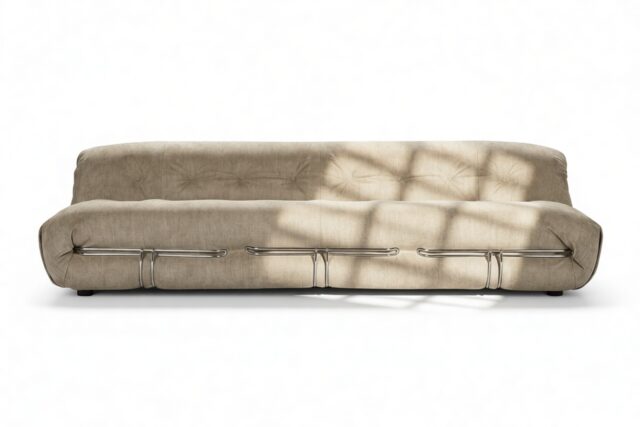 The Soriana – Beige Gray Chenille, Three Seater Sofa