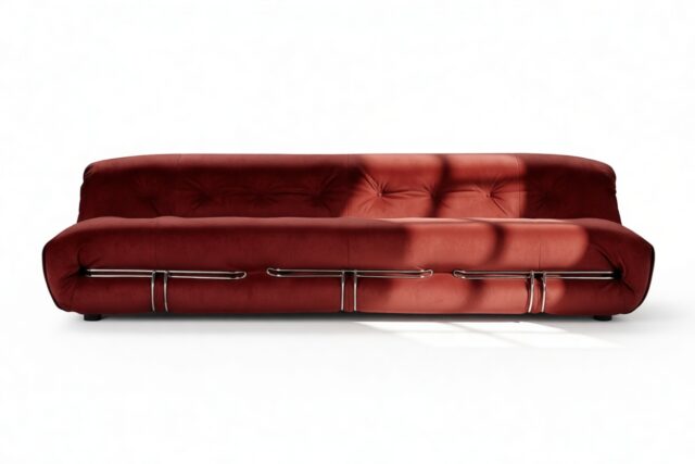 The Soriana – Burgundy Luxe Velvet, Three Seater Sofa