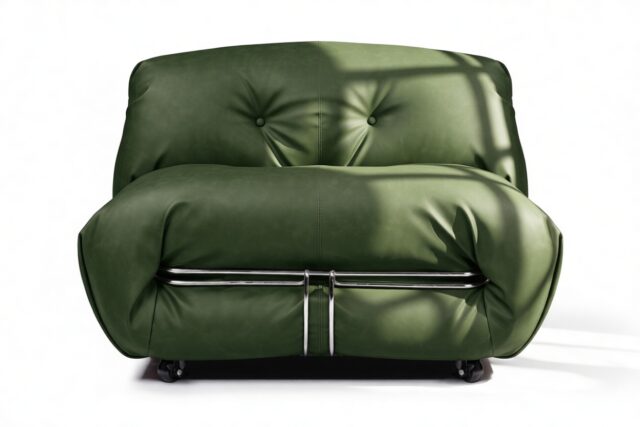 The Soriana – Tarragon Vegan Suede, Lounge Chair