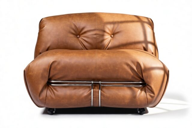 The Soriana – Chestnut Vegan Leather, Lounge Chair