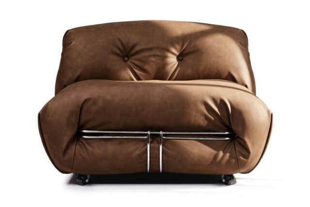 The Soriana – Brown Vegan Suede, Lounge Chair