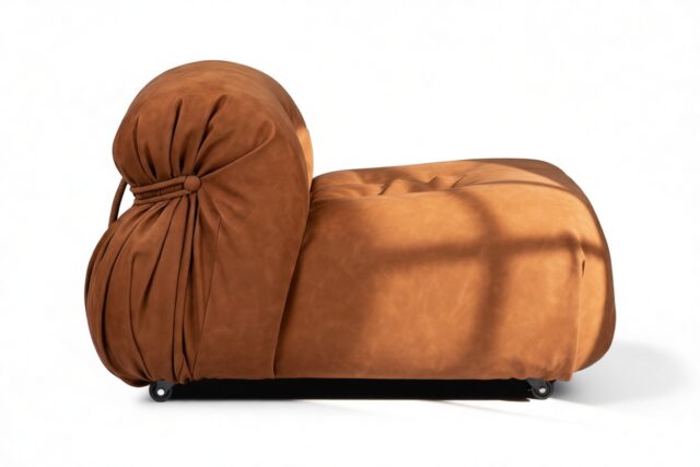 The Soriana – Burnt Orange Vegan Suede, Lounge Chair