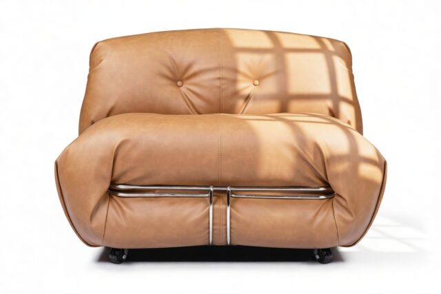 The Soriana – Tan Premium Leather, Lounge Chair