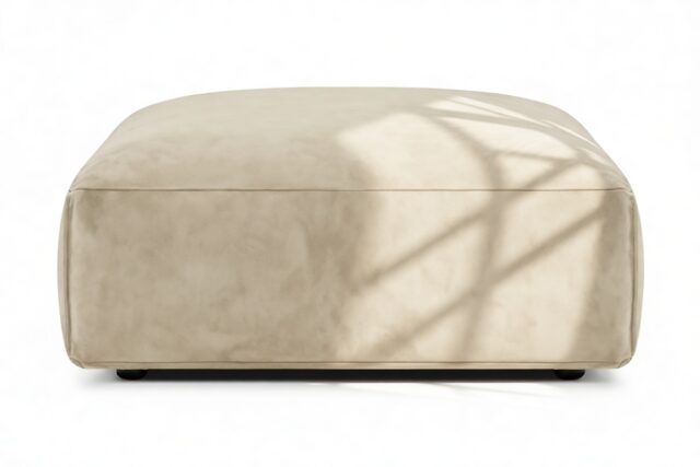The Le Mura – Eggshell Vegan Suede, Ottoman