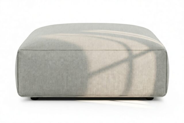 The Le Mura – Soft Gray Brushed Weave, Ottoman