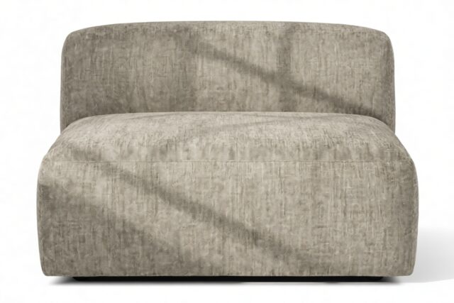 The Le Mura – Beige Gray Chenille, Armless