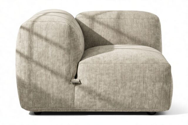 The Le Mura – Beige Gray Chenille, Left Arm