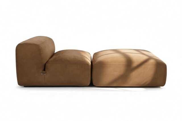 The Le Mura – Brown Vegan Suede, Chaise Lounge