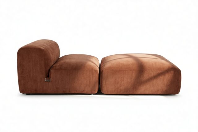 The Le Mura – Rust Chenille, Chaise Lounge