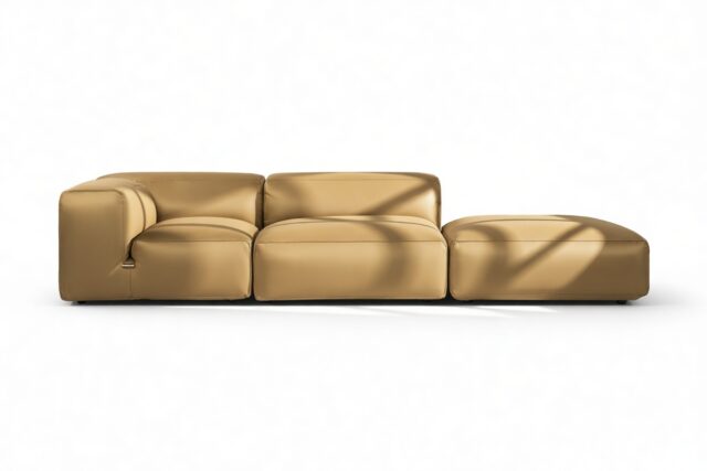 The Le Mura – Old Gold Velvet, Open End Sofa (Left)