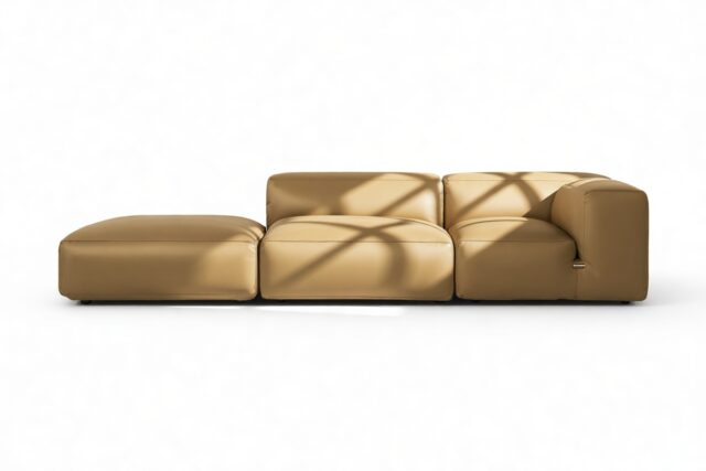 The Le Mura – Old Gold Velvet, Open End Sofa (Right)