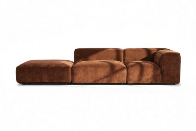 The Le Mura – Rust Chenille, Open End Sofa (Right)