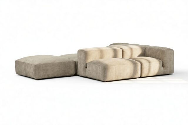 The Le Mura – Beige Gray Chenille, Dual Aspect (Left)
