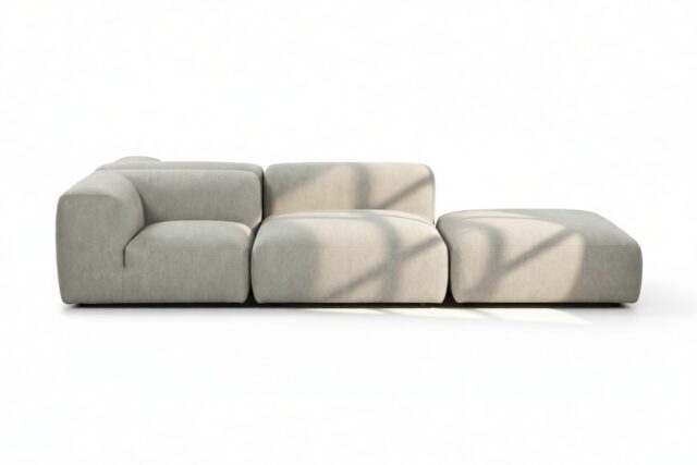The Le Mura – Soft Gray Brushed Weave, Dual Aspect (Left)