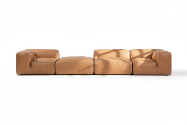 The Le Mura – Tan Vegan Leather, Four Seater (Left)