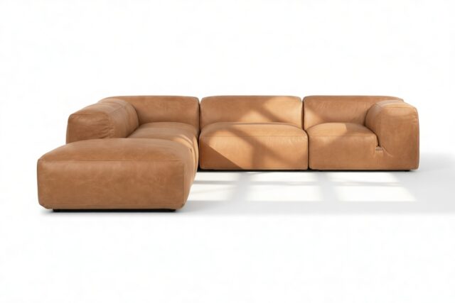 The Le Mura – Tan Vegan Leather, Left Corner