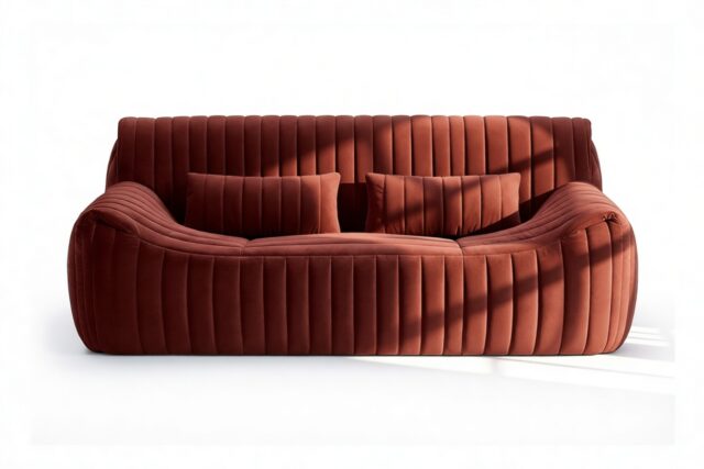 The Sandra – Burgundy Luxe Velvet, Two Seater Sofa