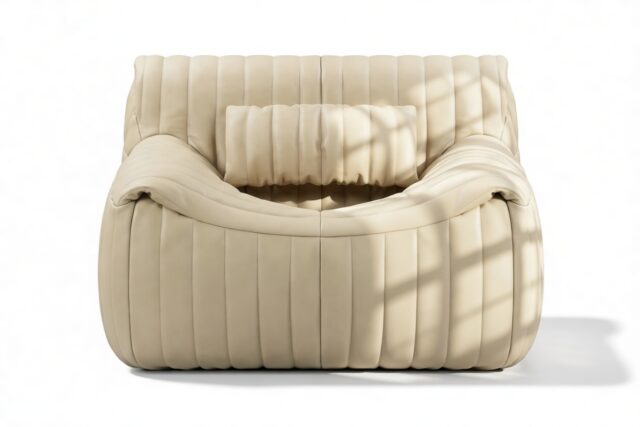 The Sandra – Alabaster Vegan Leather, Lounge Chair