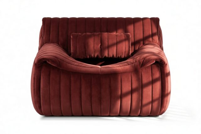 The Sandra – Burgundy Luxe Velvet, Lounge Chair