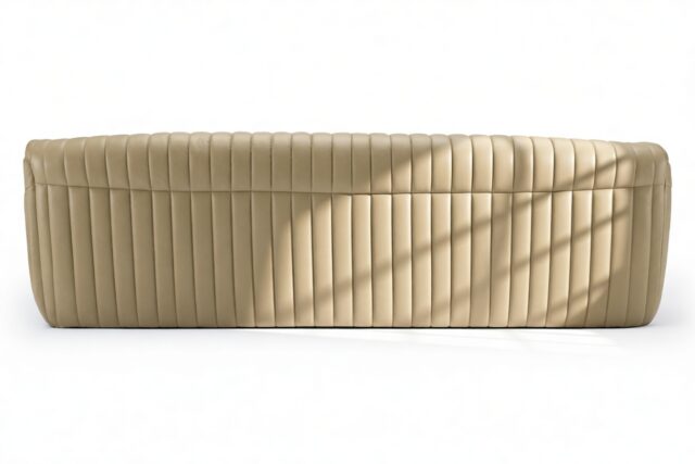The Sandra – Beige Vegan Leather, Three Seater Sofa