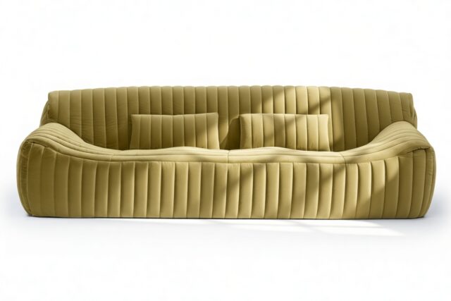 The Sandra – Olive Green Velvet, Three Seater Sofa