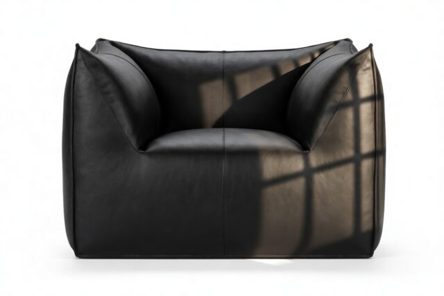 The Bambole – Midnight Black Premium Leather, Lounge Chair