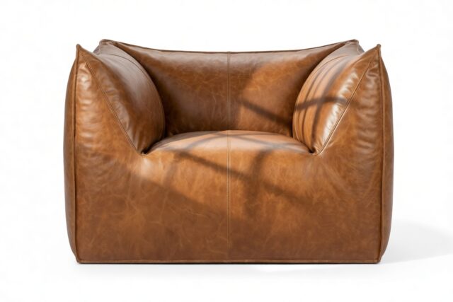 The Bambole – Distressed Brown Premium Leather, Lounge Chair