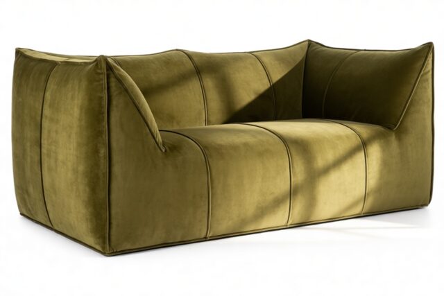 The Bambole – Olive Gold Velvet, Two Seater Sofa